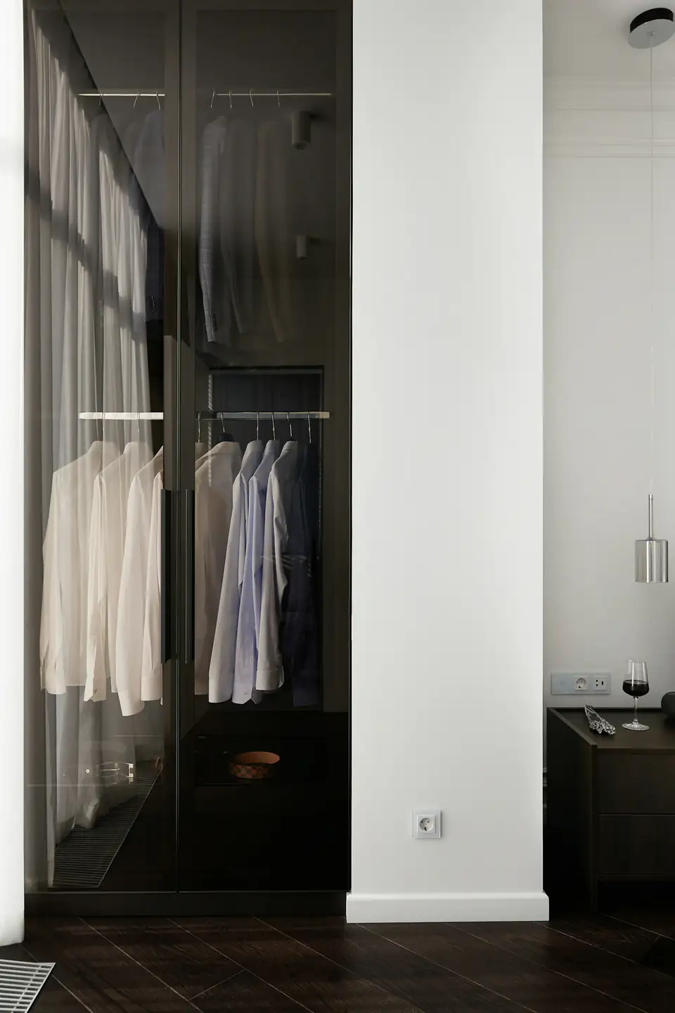 Wardrobe hanging rail detail | Fitted wardrobes Newcastle Close-up of shirts hanging neatly on a wardrobe rail, design inspiration for bedrooms in Newcastle